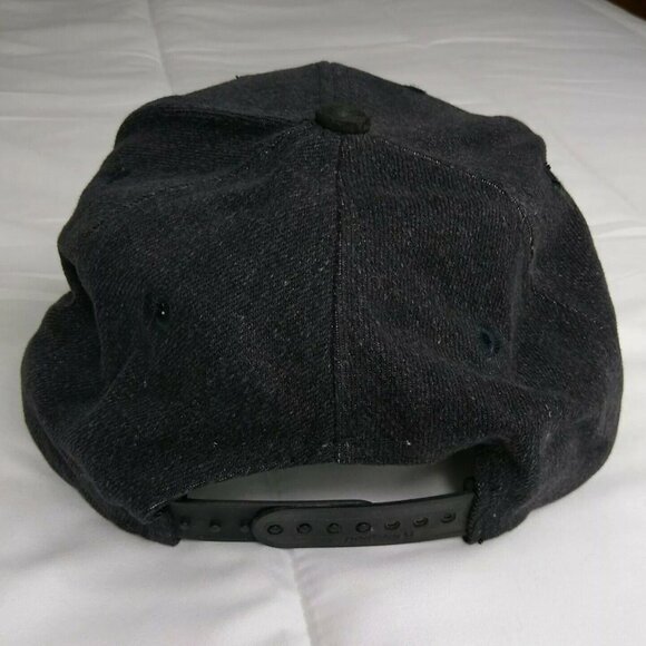 Reno Nevada Black Denim Snapback Baseball Hat Cap EUC Suede Feel Bill - Picture 3 of 5